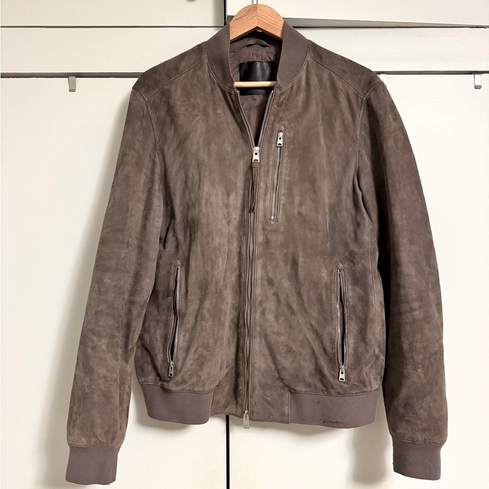 NWOT - All Saints Kemble Suede Bomber Jacket - Size L